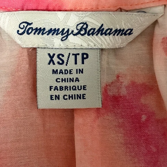 LIKE NEW! Women's Tommy Bahama Pink Tie Dye Peasant Top - XS - Picture 10 of 12